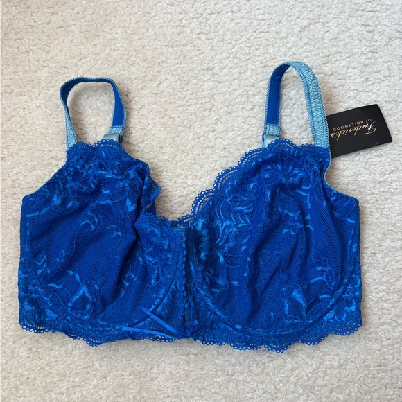 Frederick's of Hollywood Other - Frederick’s of Hollywood vibrant blue unlined lace bra with underwire, sz 36F